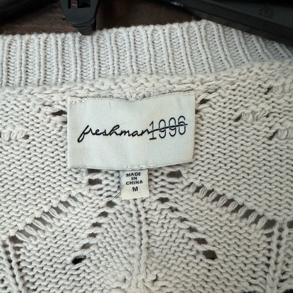 Freshman Cream Button-Up Knit Cardigan - Picture 2 of 4